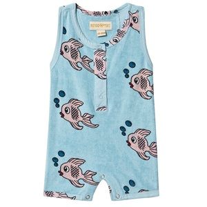 Hugo Loves Tiki Fish Terry Cloth Romper